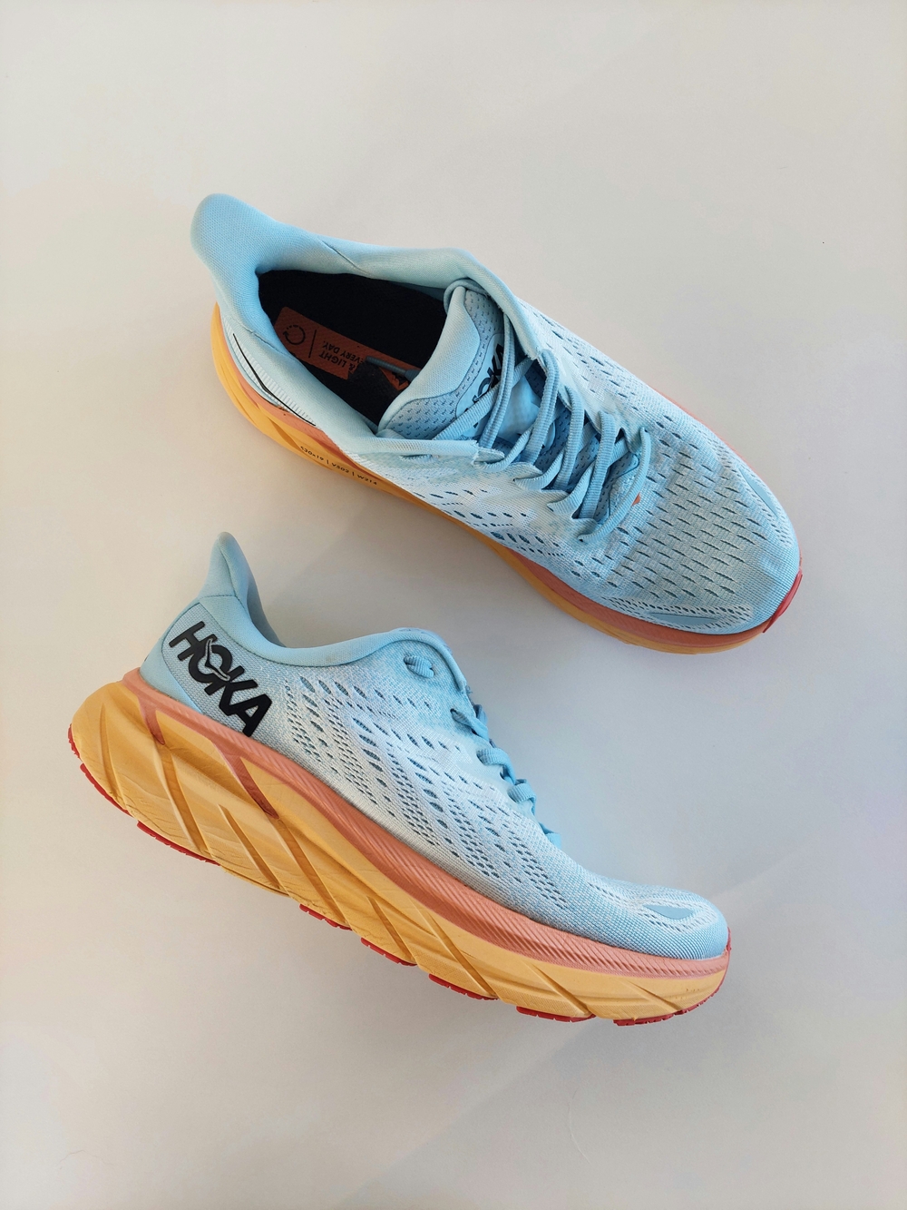 HOKA One One Clifton 8 Women's 8 (25cm) Light Blue Running Shoes Sneakers